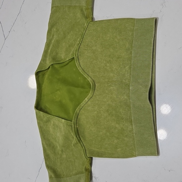 Green Ribbed Two-Piece Set Sz M NEW WITHOUT TAG - Picture 5 of 11